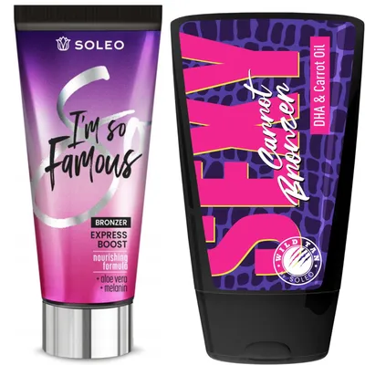 Productafbeelding van Soleo I'm So Famous bruiningslotion 150 ml + Wild Tan Sexy Carrot Bronzer bruiningslotion 125 ml Bruiningsset