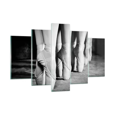Produktbild von Bilder auf glas - 5 Teile - Ballettschuhe Füße Tanz - 150x100cm - Glasbilder - Wandbilder - Bilder - zum Aufhängen bereit - Wanddekoration aus Glas - Glas Bilder - Wandbild auf Glas - GEA150x100-4222