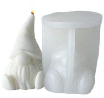 Produktbild von 3D-Kerzenform, Silikonform, Zwergenkerzenform, DIY-Kerzenform, Gießform für handgemachte Kerzen, Seifenornamente, Weihnachtskerzen, Seifenform für Bastelarbeiten, Ornamente, Duftkerzen