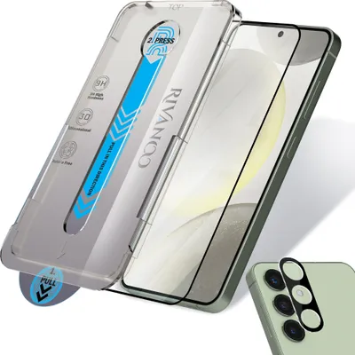 Produktbild von 2-Pack Samsung Galaxy S25 Displayschutzfolie & 2-Pack Kameraschutz - Gehärtetes Glas | [Automatische Installation] - Blasenfrei