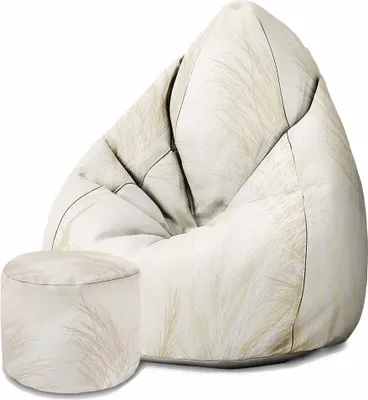 Obrázok produktu pre Dreamroots Vrece 80x80x120cm Vrece s opierkou a stoličkou a poťahom Vankúš na sedenie Podlahový vak Vrece s výplňou Beige Warm Pampas Grass