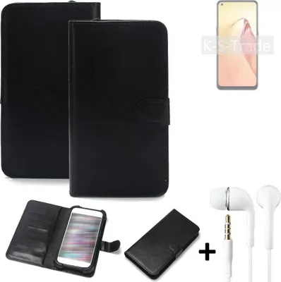Produktbild von K-S-Trade Wallet Case Handyhülle kompatibel mit Oppo F21s Pro 5G Schutzhülle Flip cover Flipstyle Tasche Hülle Flipcover Slim Bumper schwarz + in