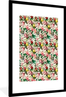 Produktbild von MuchoWow® MuchoWow® Gerahmtes Poster Blumen - Frühling - Pastell 60x90 cm - Poster mit zchwarzem Bilderrahmen - Dekoration - Wandposter Wohnzimmer - Hochwertig