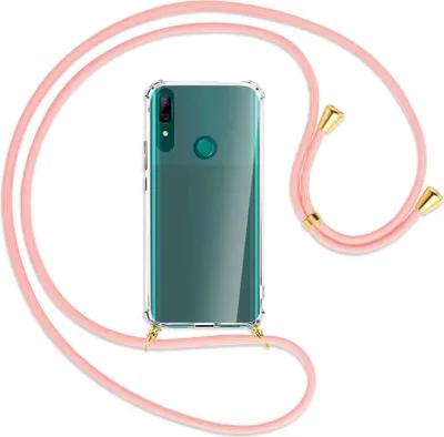 Produktbild von Handykette Backcover-Schutzhülle mit Band (Metall goldfarben) für Huawei P Smart Z - rosa