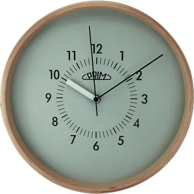 Produktbild von PRIM Organic Retrospect Wanduhr Holz lautlos Naturbelassen/Grau 29,9 cm