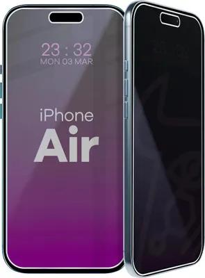 Produktbild von Hybridglas mit Privatschutzfilter für iPhone Air, Bizon Glass Mule Shadow, Matt