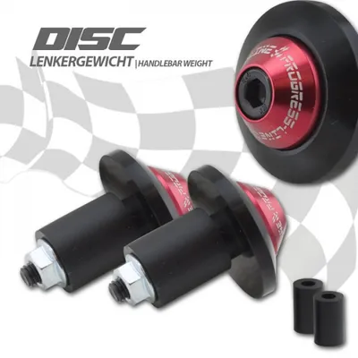 Produktbild von Lenkergewichte Disc Alu schwarz / rot
