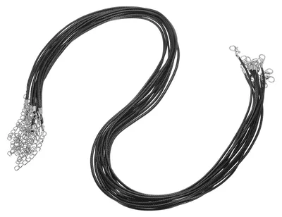 Produktbild von 10 Stück gewachster Kettenfaden, 60 cm, schwarz, für die Schmuckherstellung