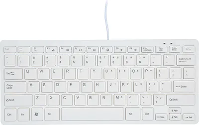 Obrázok produktu pre Prenosná USB mini klávesnica s elegantnými klávesmi, štýlová prenosná klávesnica pre stolné počítače, notebooky a domáce použitie [biela]