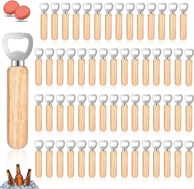 Produktbild von Bieröffner 60 Stück, Edelstahl und Holz, für zu Hause