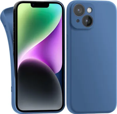 Produktbild von Hülle für Apple iPhone 14 Plus - Handyhülle mit Kameraschutz Cover aus Silikon in Dunkelblau