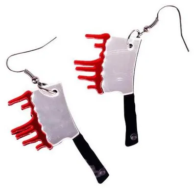 Produktbild von Beil Halloween Ohrringe Hänger Miniblings Hackebeil Hackmesser Messer Blut