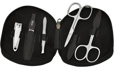 Productafbeelding van Mannenmanicure, zwart. Kunstleer, model PL112