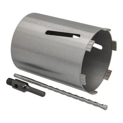 Produktbild von Diamantbohrkrone Ø 142 mm Nutzlänge 180 mm mit 6-kant-Aufnahme 100 mm und Zentrierbohrer 240 mm Segmenthöhe 10 mm Diamant Bohrkrone Trockenbohrkrone Kernbohrer Betonbohrkrone Kernbohrkrone BTEC