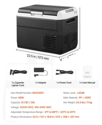 Image de Réfrigérateur portable, refroidissement rapide, conception économe en énergie, 30 litres