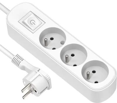 Productafbeelding van Blok 3x2-voudige stopcontact + 3-voudige tussenstekker 1,5 m wit - Electraline