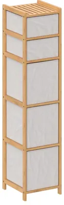 Immagine prodotto di Scaffale con 5 cestini "tidy box" in bambù marrone - 5 five simply smart