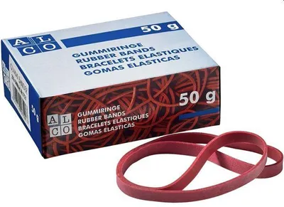 Produktbild von Gummiband Naturkautschuk 17x200mm rot 50g Packung mit 200 Stück
