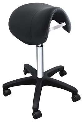 Zdjęcie produktu dla Taboret na kółkach Fortuna czarny 57/83 cm z kółkami
