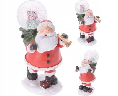 Imagen del producto de Bolas de nieve navideñas con motivos de Papá Noel, 13 cm