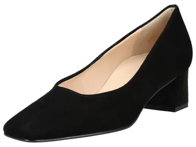 Produktbild von Högl Pumps aus Veloursleder mit Blockabsatz, spitzer Form und klassischem Ausschnitt