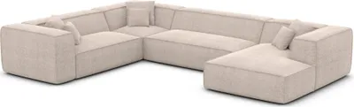 Produktbild von Strukturstoff U-Form XXL Wohnlandschaft Arelia Beige Rechts
