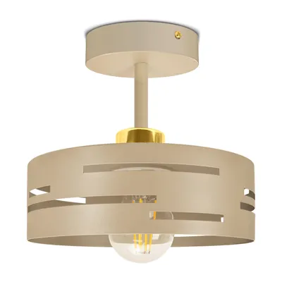 Produktbild von LUXOLAR Deckenleuchte E27 Beige Gold Plafond Laserschirm 20cm Höhe22 cm