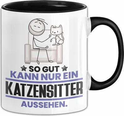 Produktbild von Katzensitter Geschenk Tasse So Gut Kann Nur Ein Katzensitter Aussehen Geschenkidee Kaffee-Becher (Schwarz)