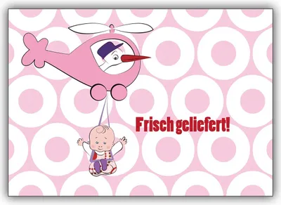 Produktbild von Coole Geburtsanzeige zur Geburt eines Mädchen mit Storch