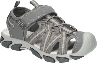 Produktbild von AMERICAN CLUB RL167 Solide KinderSandalen, Naturleder Innensohle, Klett Sandalen, Sportsandalen, Grau 34