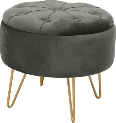 Produktbild von Akord Pouf Caro Glänzendes Graphit 38X38X33 Cm