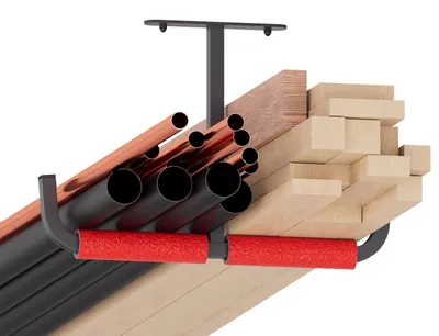 Deckenhalterung für Leiter/Fahrrad, 80 kg, rot, 2er-Set