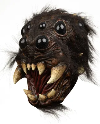 Produktbild von Spinnenkopf-Maske Halloween-Maske schwarz-beige - Einheitsgröße