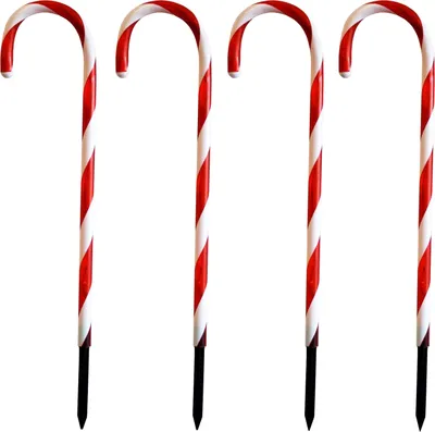Produktbild von 4er Set LED-Gartenleuchtstäbe Zuckerstange