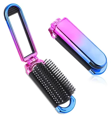 Immagine prodotto di Mini spazzola da viaggio pieghevole con specchio setole in nylon per donne uomini