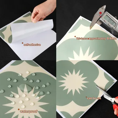 Imagen del producto de Adhesivos para azulejos estilo vintage, 10 unidades, 5,9 x 5,9 cm, autoadhesivos, resistentes al agua, para cocina y baño