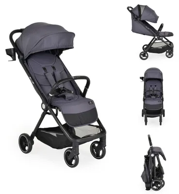 Produktbild von Cangaroo Kinderwagen, Sommerbuggy Flip klappbar Getränkehalter Korb Stoßdämpfer grau