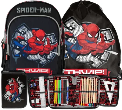 Produktbild von 3tlg Spiderman Schulranzen set Rucksack Federtasche Sportbeutel SPIDER-MAN