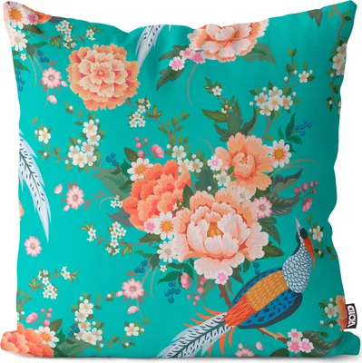 Produktbild von VOID Fasane Blumen Kissenbezug Kissenhülle Sofakissen Kissen Deko Outdoor-Kissen Dekokissen