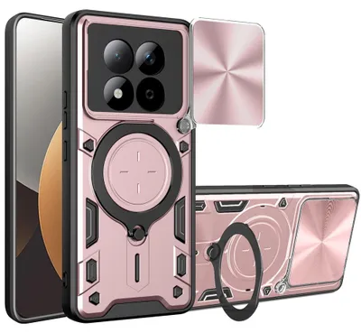 Produktbild von Handyhülle mit CamShield für Xiaomi Redmi Note 15 Pro 5G, Techsuit CamGuard Pro, Roségold / Schwarz
