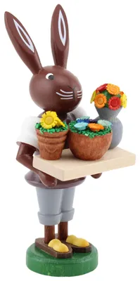 Produktbild von Thomas Preißler Erzgebirge Osterhase 10 cm, Motiv:Hase Blumenhändler