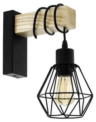 Obrázek produktu pro EGLO TOWNSHEND 5, Zarovnané, Další, 1 žárovek, E27, IP20, Černá, Hnědá
