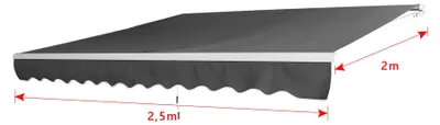 Obrázok produktu pre Slnečná clona na balkón – slnečník na balkón – rolovacia markíza – skladacia markíza – ochrana pred slnkom – hliníková konštrukcia – 250 x 200 cm