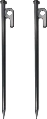 Produktbild von Tentharingen 25 cm - 10 Stück Set - Robuste Heringe aus geschmiedetem Stahl mit Tragetasche - Schwarz