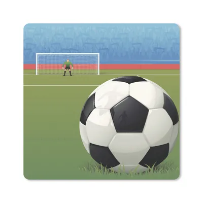 Obrázek produktu pro Podložka pod myš - Ilustrace fotbalového míče na hřišti na stadionu - Chlapci - Dívky - Děti - 20x20cm - Podložka pod myš
