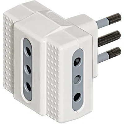 Obrázek produktu pro bticino S3603D, 250 V, 10 A, Šedá, Bílá, Samec/samice, 90 mm, 122 mm