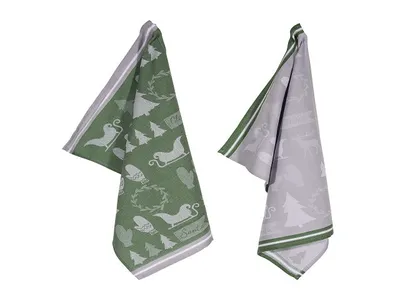 Produktbild von PAD Geschirrtuch Wrapping 2-er Packung 50 x 70 cm grün  100% Baumwolle