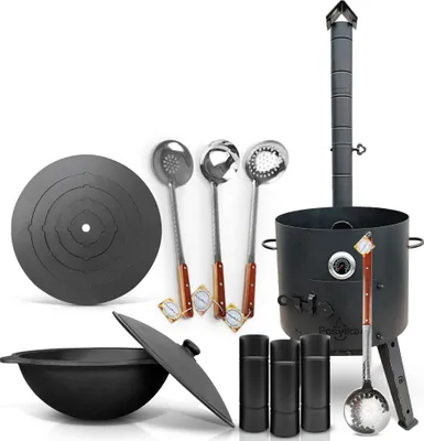Produktbild von Gusseisen Kazan 16 L Kasan Herdplatte Feuerofen Utschak Ø 44 cm. Учак Учаг Uchag