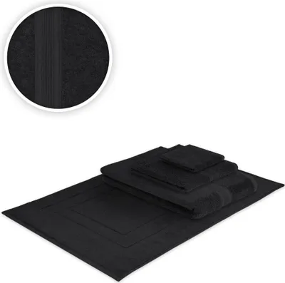 Produktbild von Handtücher Kombi Bade Set 4teilig 500 g/m² Frottee Schwarz