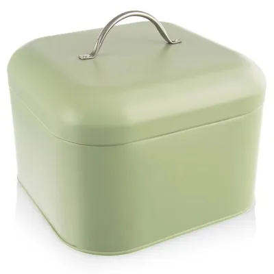 Obrázok produktu pre Krabica na chlieb – na skladovanie chleba – kov – 20 x 20 x 17 cm – zelená